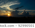 Summer sunset, thundercloud and sunset sky 92990501