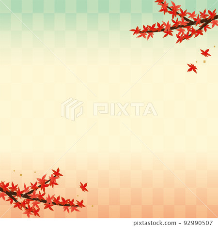 秋天日本背景（秋葉）2022-14 矢量 92990507