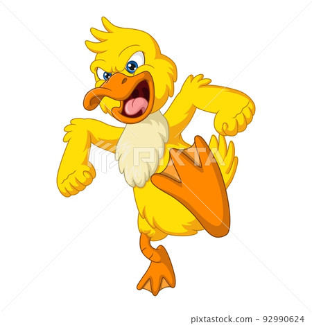 Angry yellow duck cartoon mascot 92990624