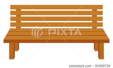 Illustration of a wooden bench in the park 92990730