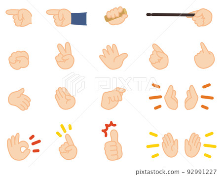 Hand gesture pose variation Hand gesture pose variation 92991227