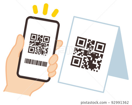 Cashless payment Smartphone OR code Barcode 92991362