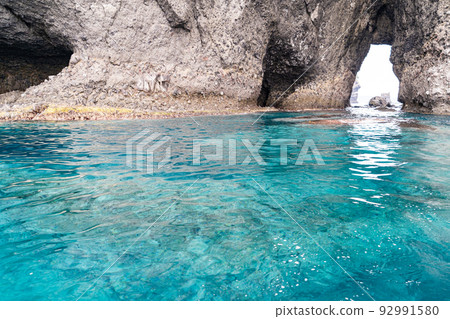 Hokkaido Otaru Blue Cave Cruise Crystal clear blue sea Hokkaido Otaru Blue Cave Cruise Crystal clear blue sea 92991580