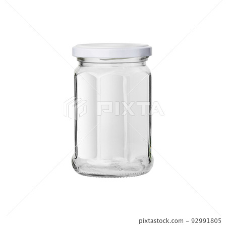 Glass jar isolated on white background with 92991805