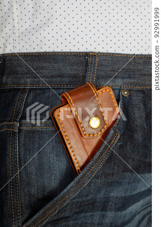 Luxury craft business card holder case made of leather. 92991999