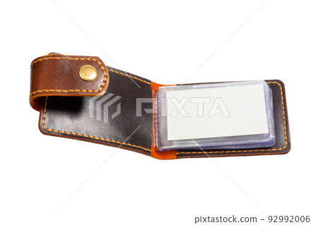 Open luxury craft business card holder case made of leather. Open luxury craft business card holder case made of leather. 92992006