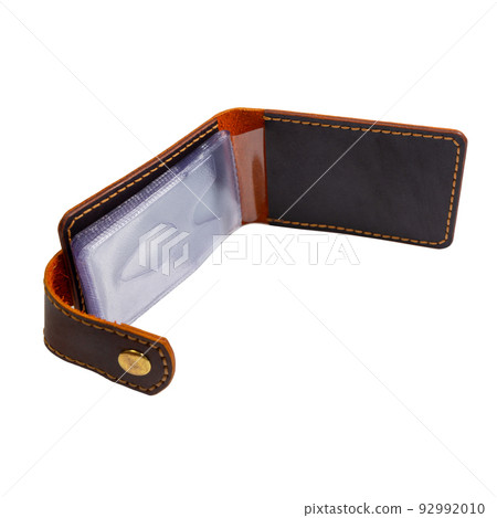 Open luxury craft business card holder case made of leather. Open luxury craft business card holder case made of leather. 92992010