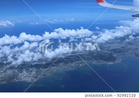 Nakagusuku village in Okinawa seen from the sky 92992110