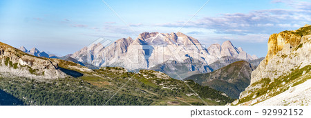 Panorama of Marmolada mountain with glacier 92992152