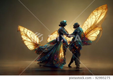 Digital art of a pair of human butterfly Digital art of a pair of human butterfly 92993275