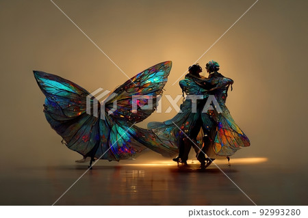 Digital art of a pair of human butterfly 92993280