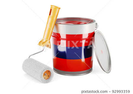 Armenian flag on the paint can, 3D rendering Armenian flag on the paint can, 3D rendering 92993359