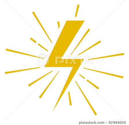 Yellow power icon. Shining lightning. Electric symbol Yellow power icon. Shining lightning. Electric symbol 92994008