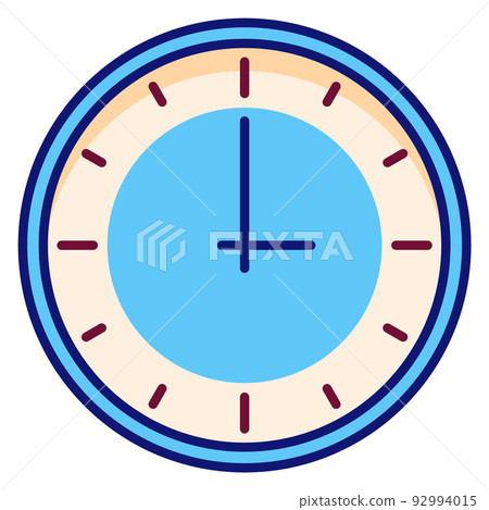 Round clockface. Wall clock color line icon Round clockface. Wall clock color line icon 92994015