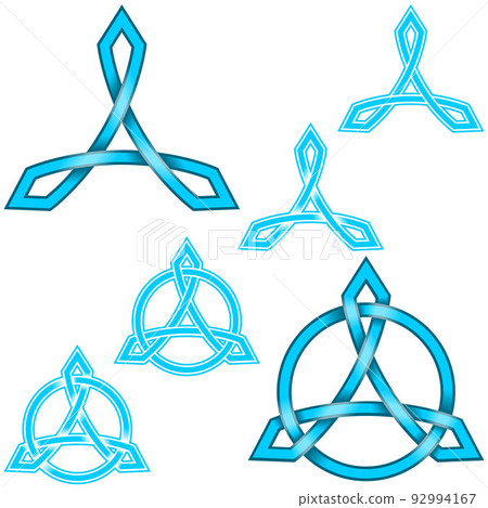 Vector design of intertwined Triqueta symbol with circle 92994167
