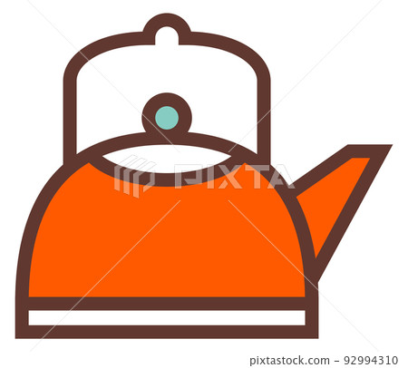 Kettle icon. Red teapot. Boiling water symbol Kettle icon. Red teapot. Boiling water symbol 92994310
