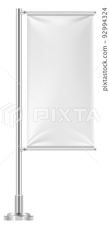 Street ad banner mockup. Event promo realistic blank flag 92994324