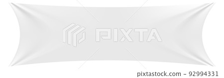 White banner mockup. Realistic wrinkled blank textile White banner mockup. Realistic wrinkled blank textile 92994331