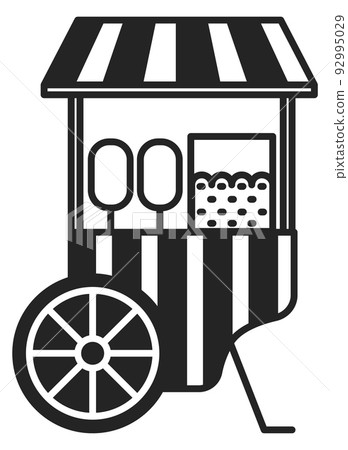 Street food stand. Carnival pocorn cart icon Street food stand. Carnival pocorn cart icon 92995029