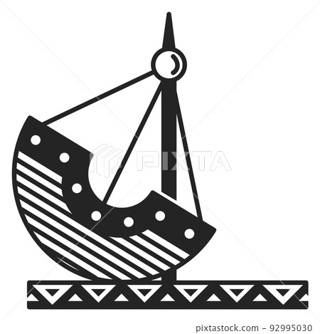 Amusement park attraction icon. Swinging ride black symbol Amusement park attraction icon. Swinging ride black symbol 92995030