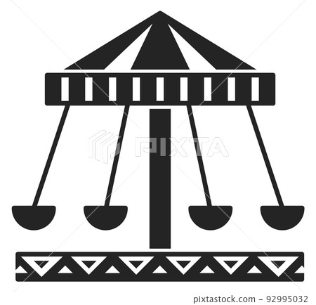 Spinning fair ride black icon. Amusement park symbol Spinning fair ride black icon. Amusement park symbol 92995032