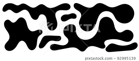 Irregular blob, set of abstract organic shapes. Abstract irregular random blobs. Simple liquid amorphous splodge. Trendy minimal designs for presentations, banners, posters and flyers. 92995139