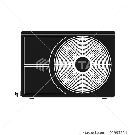 Air conditioner climate vector icon solid black. Symbol temperature illustration cooling isolated white and conditioning house sign 92995234