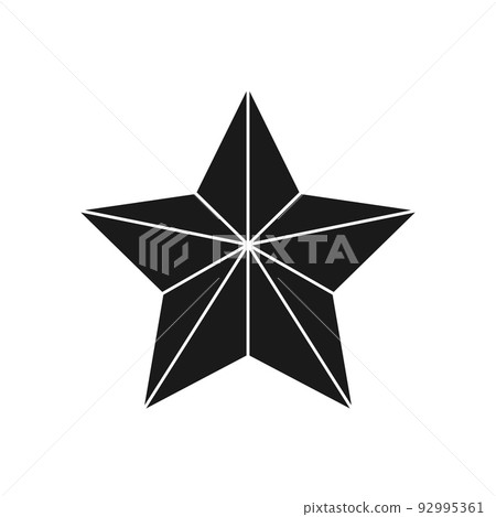 Star black solid vector decaration symbol illustration icon. Abstract shape design isolated white element sign. 92995361