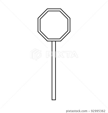 Road sign traffic blan vector illustration outline. Isolated white street information direction symbol line thin Road sign traffic blan vector illustration outline. Isolated white street information direction symbol line thin 92995362