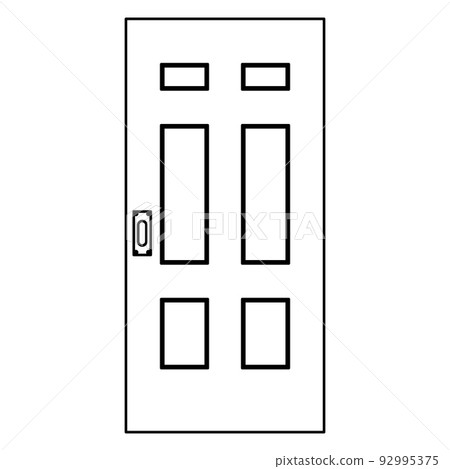 Door entrance vector illustration house outline. Doorway interior exit isolated white and front architecture room line thin Door entrance vector illustration house outline. Doorway interior exit isolated white and front architecture room line thin 92995375