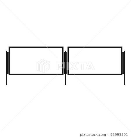 Highway fence road vector icon illustration solid black. Barrier street traffic danger and construction protection isolated white 92995391
