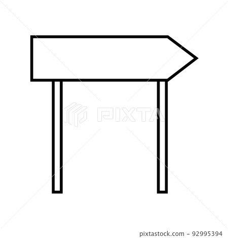 Road sign traffic blan vector illustration outline. Isolated white street information direction symbol line thin 92995394