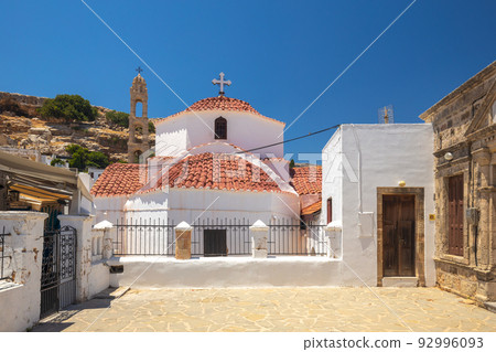 Church of Panagia in Lindos town on the Rhodes island, Greece. 92996093