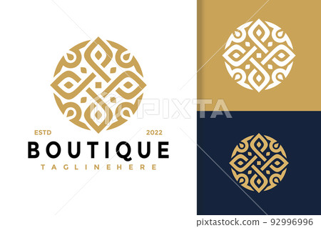Boutique Ornament Flower Logo Design, brand identity logos vector, modern logo, Logo Designs Vector Illustration Template 92996996