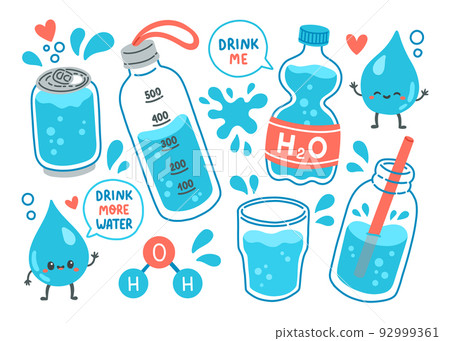 Drink more water set h2o vector illustration 92999361