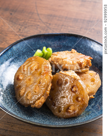 Teriyaki lotus root meatballs Teriyaki lotus root meatballs 92999958