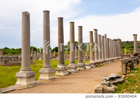 Remains of colonnaded market square Agora in ancient city of Perge 93000404