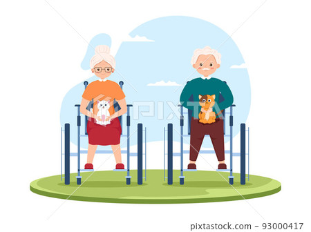 Elderly Care Services Hand Drawn Cartoon Flat Illustration with Caregiver, Nursing Home, Assisted Living and Support Design Elderly Care Services Hand Drawn Cartoon Flat Illustration with Caregiver, Nursing Home, Assisted Living and Support Design 93000417