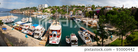 Old town port of Antalya with moored boats Old town port of Antalya with moored boats 93000442