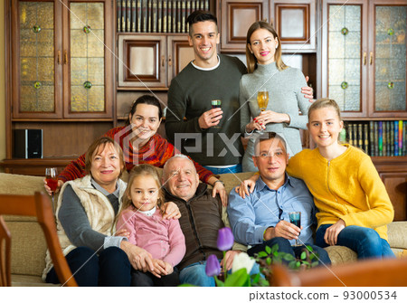 Portrait of happy family at home Portrait of happy family at home 93000534