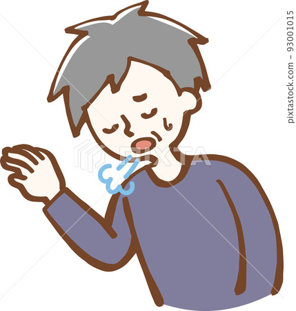 喘不過氣來的疲勞高級男性插圖 喘不過氣來的疲勞高級男性插圖 93001015