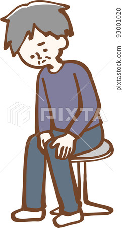 Knee hurts senior male illustration Knee hurts senior male illustration 93001020