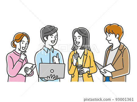 團隊合作的商務人士的圖像插圖材料 93001361