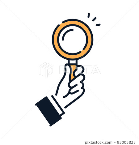 icon with magnifying glass icon with magnifying glass 93003825