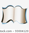open book, reading, literature. Design element of books, notebooks, postcards, interior items 93004120