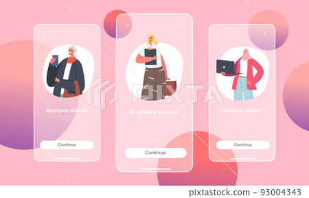 Business Women Mobile App Page Onboard Screen Template. Diverse Confident Female Characters Caucasian or Arab Ethnicity Business Women Mobile App Page Onboard Screen Template. Diverse Confident Female Characters Caucasian or Arab Ethnicity 93004343