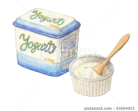 Yogurt watercolor pencil illustration transparent background 93004925