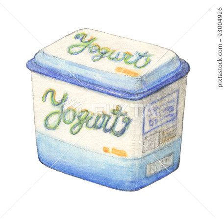 Packed yogurt watercolor pencil illustration transparent background 93004926