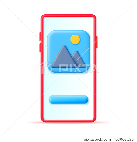 3D Smartphone with Gallery Icon 3D Smartphone with Gallery Icon 93005156