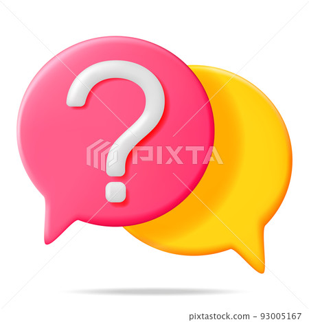 3D Speech Bubble with Question Mark 93005167
